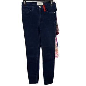 Current/Elliott blue skinny denim jeans with red pocket size 26